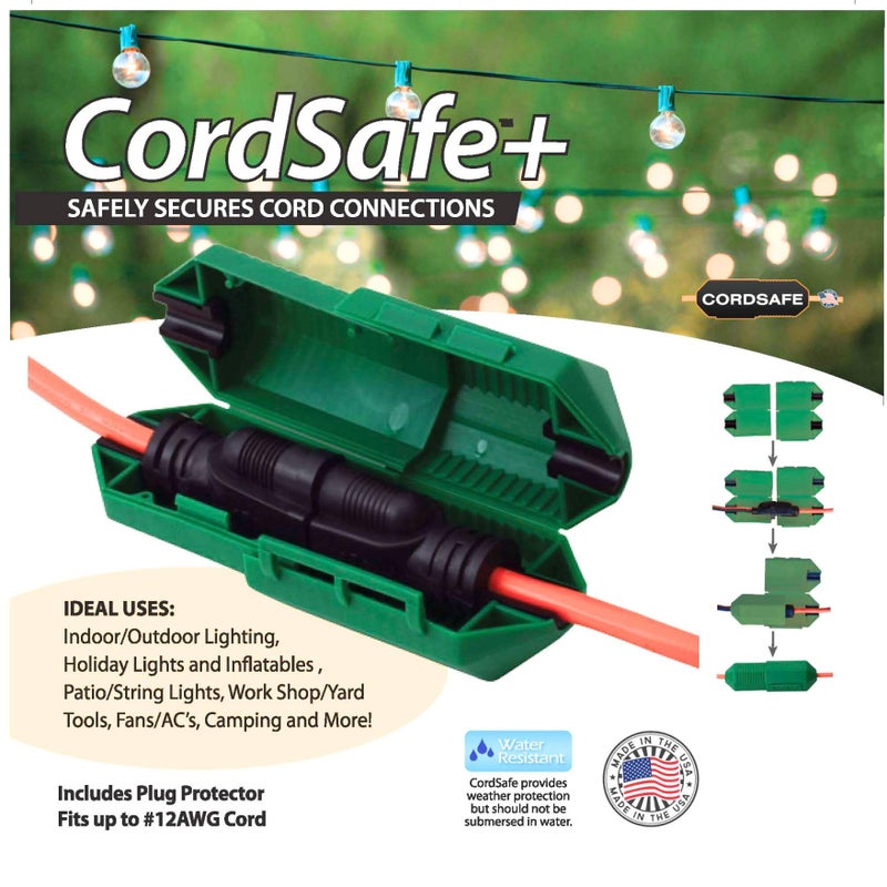 CordSafe Outdoor Extension Cord Protector â€“ Weather-Resistant Snap-Lock Cover for Christmas Lighting Plug Connections â€“ Rugged UV-Resistant Plastic Plug Protection, 3-Pack, Made in USA - Image 3